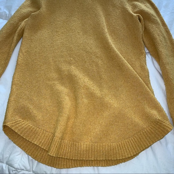 Mustard yellow turtleneck sweater. - Picture 3 of 3